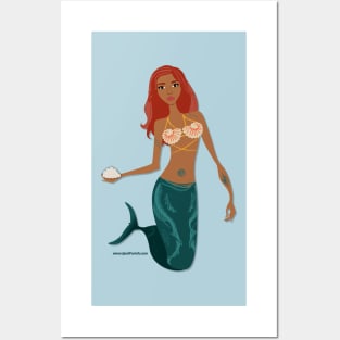 Mermaid Red Hair Posters and Art
